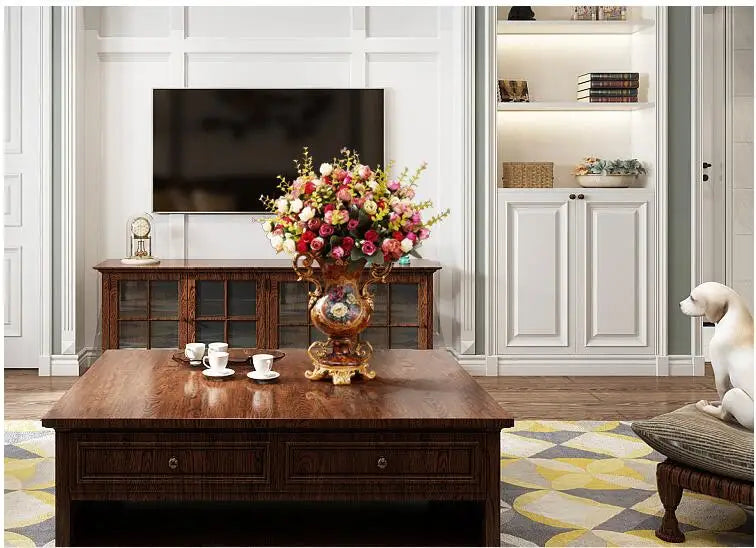 Harzvase mit chinesischer Landschaft, traditioneller Stil, für Wohnzimmer