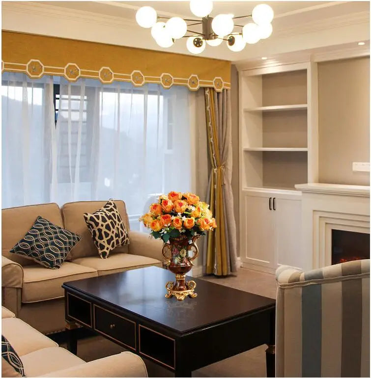 Europäische Harzvase im chinesischen Landschaftsstil aus Harz