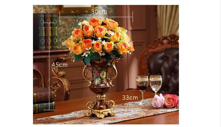 Europäische Harzvase im chinesischen Stil mit Landschaftsdesign, traditionell