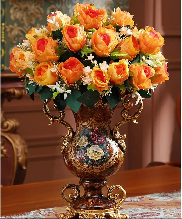 Europäische Harzvase im chinesischen Stil mit Landschaftsmuster, aus Harz gefertigt