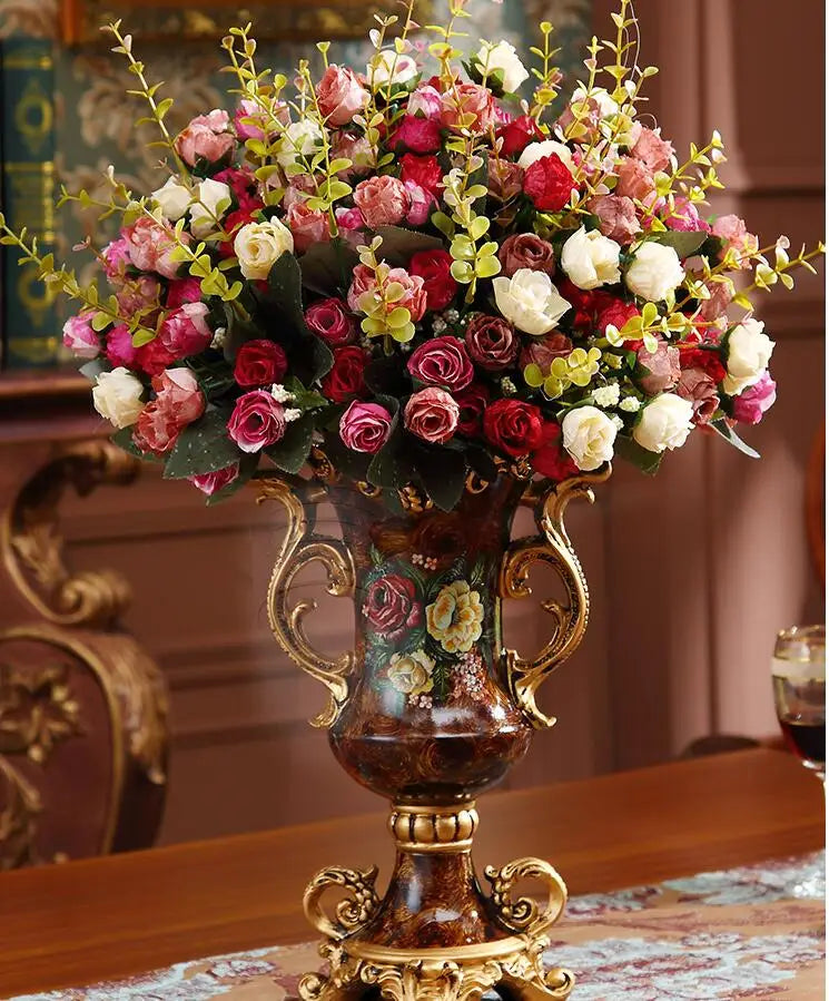 Europäische Harzvase im chinesischen Stil mit Landschaftsdesign