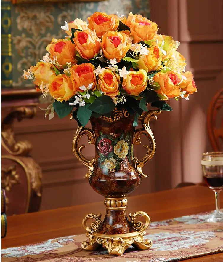 europäische harzvase mit chinesischem landschaftsdesign im traditionellen stil