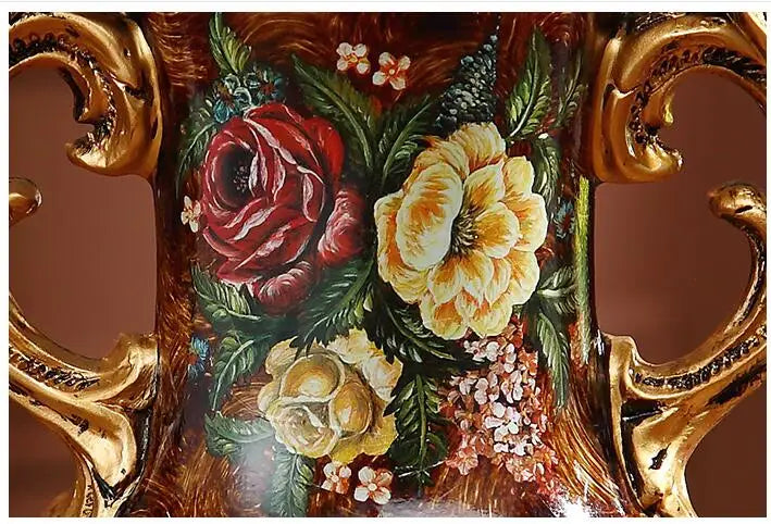 Europäische Harzvase im chinesischen Stil mit Landschaftsdesign, Traditionell, Stil4-mit Blume