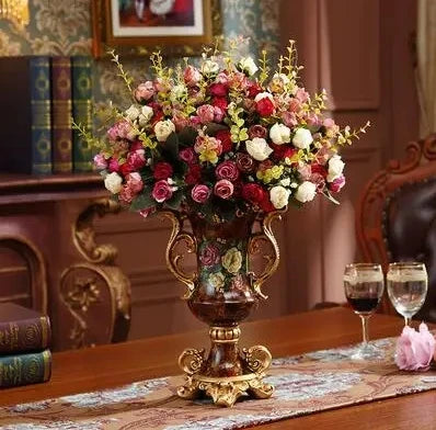 Europäische Harzvase im chinesischen Stil mit Landschaftsdesign