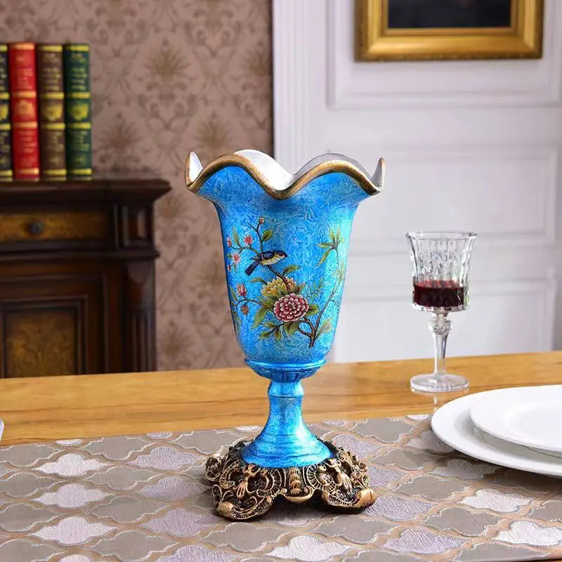 Europäische Tischvase aus Harz in 26x15CM mit schickem Dorfdesign