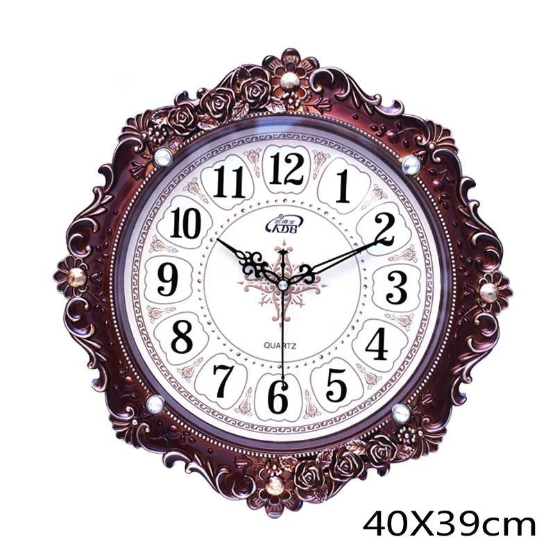 Europäische Wanduhr – Vintage Harz – 40cm Nadel Design