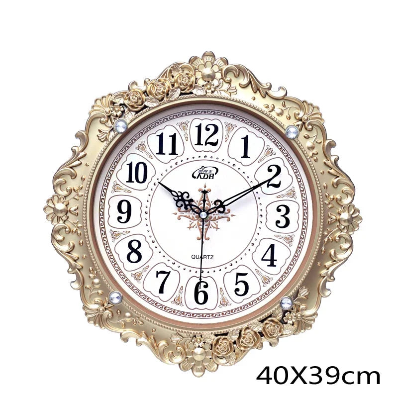 Europäische Wanduhr – Vintage Harz – 40cm Nadel Design