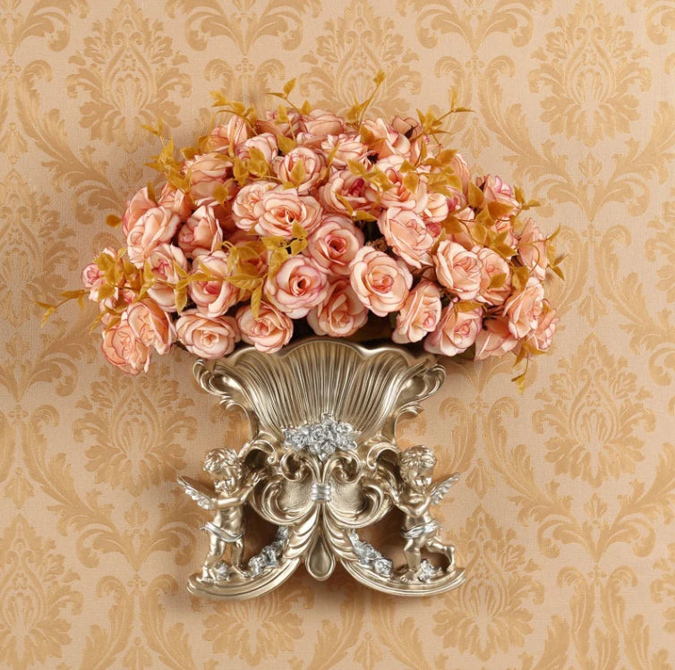 weisse europäische Wandvase aus Harz im klassischen Design