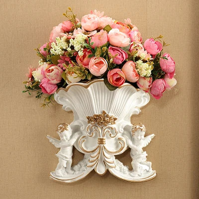 Weisse Harz-Wandvase im europäischen Stil für das Wohnzimmer