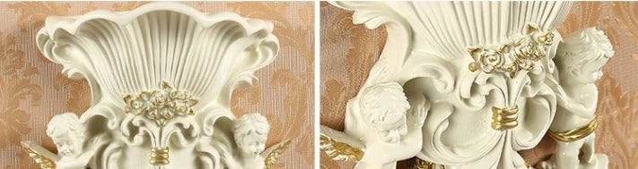 europäische weisse Wandvase aus Harz im Wohnstil