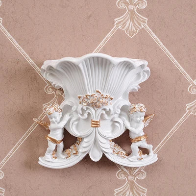 Europäische Wandvase aus Harz, Farbe Weiss, klassisches Design für Wohnzimmer