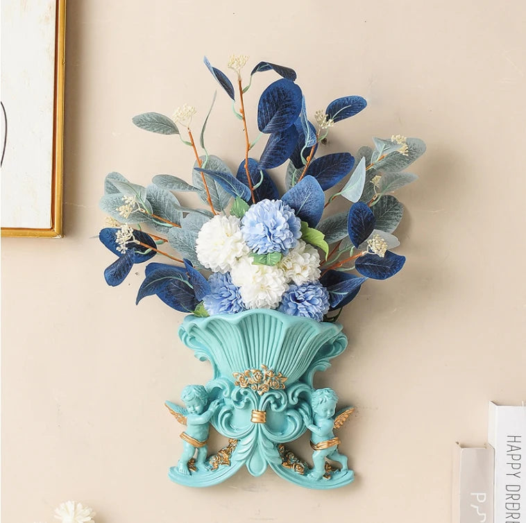 weisse europäische wandvase aus harz mit klassischem design