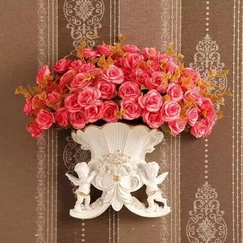 Weisse europäische Wandvase aus Harz für Wohnzimmer Dekoration