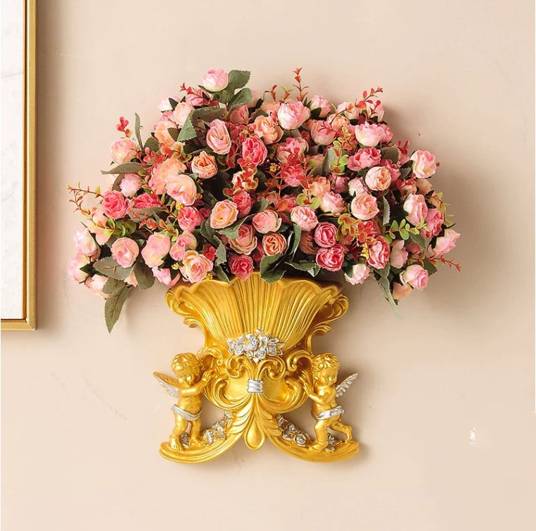 europäische wandvase aus harz in weiss, stilrichtung europäisch, für wohnzimmer