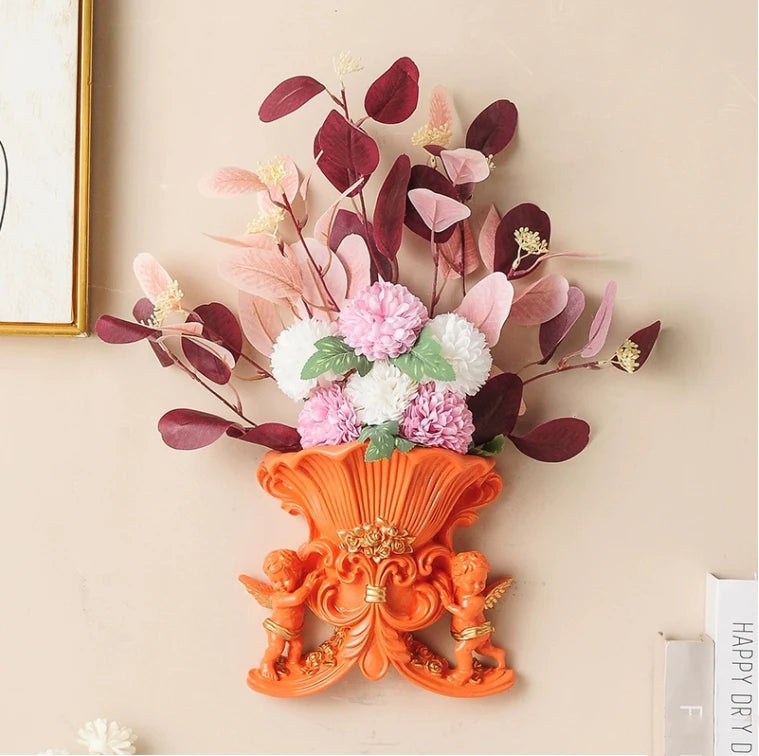 europäische wandvase aus weissem harz für wohnzimmer deko