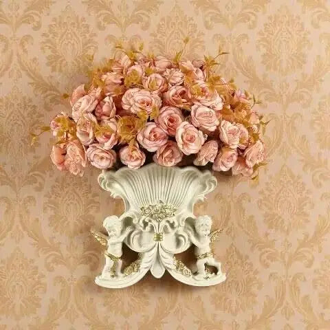 Europäische Wandvase aus Harz, Weiss, Wohnzimmerdeko