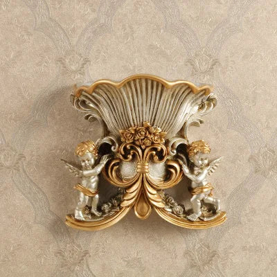 Weisse Wandvase aus Harz im europäischen Stil, Grösse M