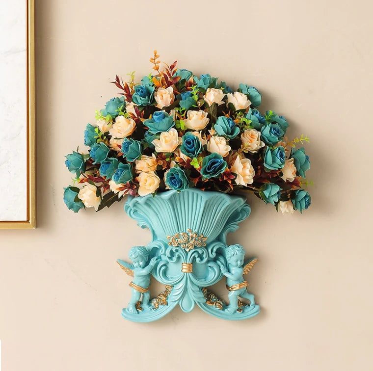 Weisse europäische Wandvase aus Harz im klassischen Design