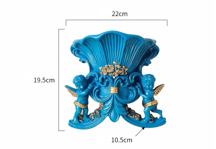 Elegante europäische Wandvase aus Harz, Farbe Weiss, für Wohnzimmer