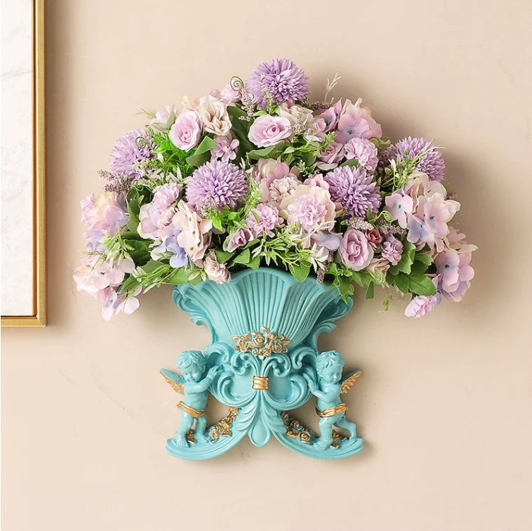 Weisse europäische Wandvase aus Harz im klassischen Design