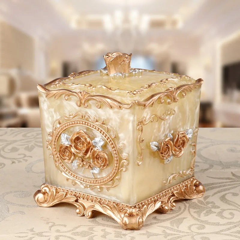 Europäische Zahnstocherbox – Elegantes Harz – Haushaltsaufbewahrung