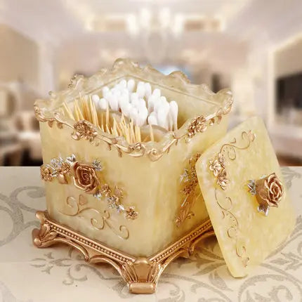 Europäische Zahnstocherbox – Elegantes Harz – Haushaltsaufbewahrung