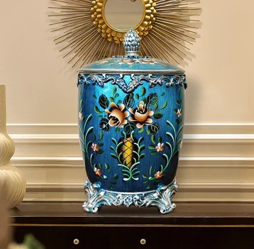 Europäischer Aufbewahrungskorb – Harz Schnitzdesign Couchtisch