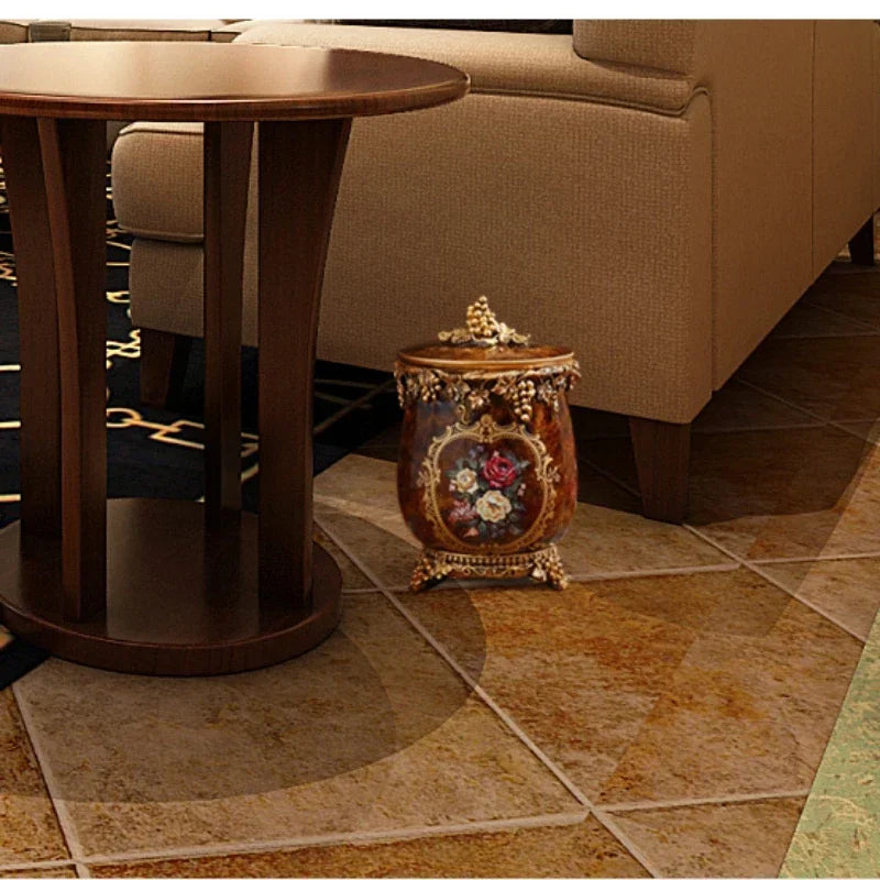 Europäischer Aufbewahrungskorb – Harz Schnitzdesign Couchtisch