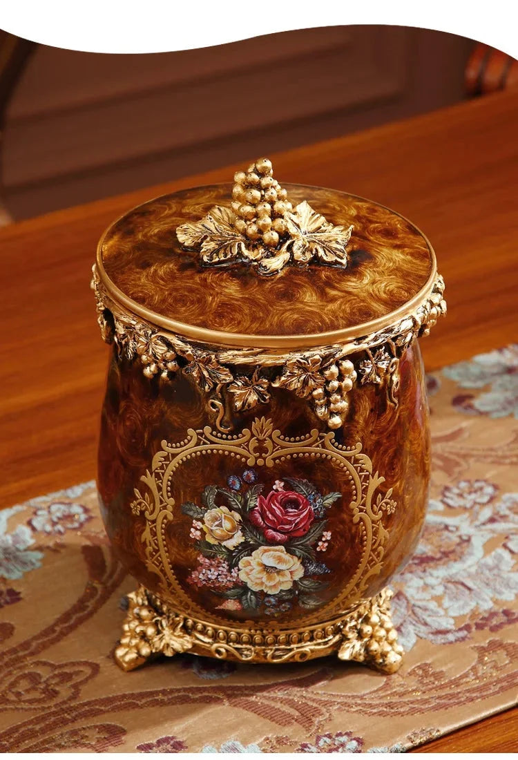 Europäischer Aufbewahrungskorb – Harz Schnitzdesign Couchtisch