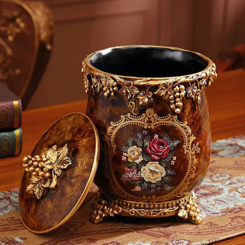 Europäischer Aufbewahrungskorb – Harz Schnitzdesign Couchtisch