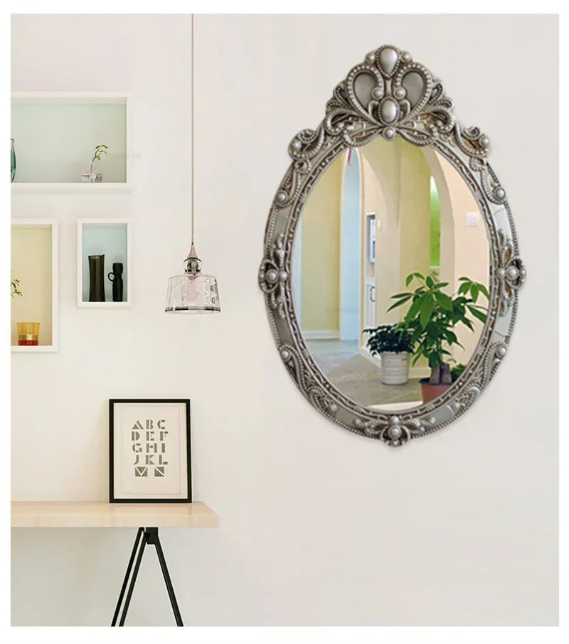 Europäischer Retro Spiegel – Hochdichteplatte – 60x40cm Luxus