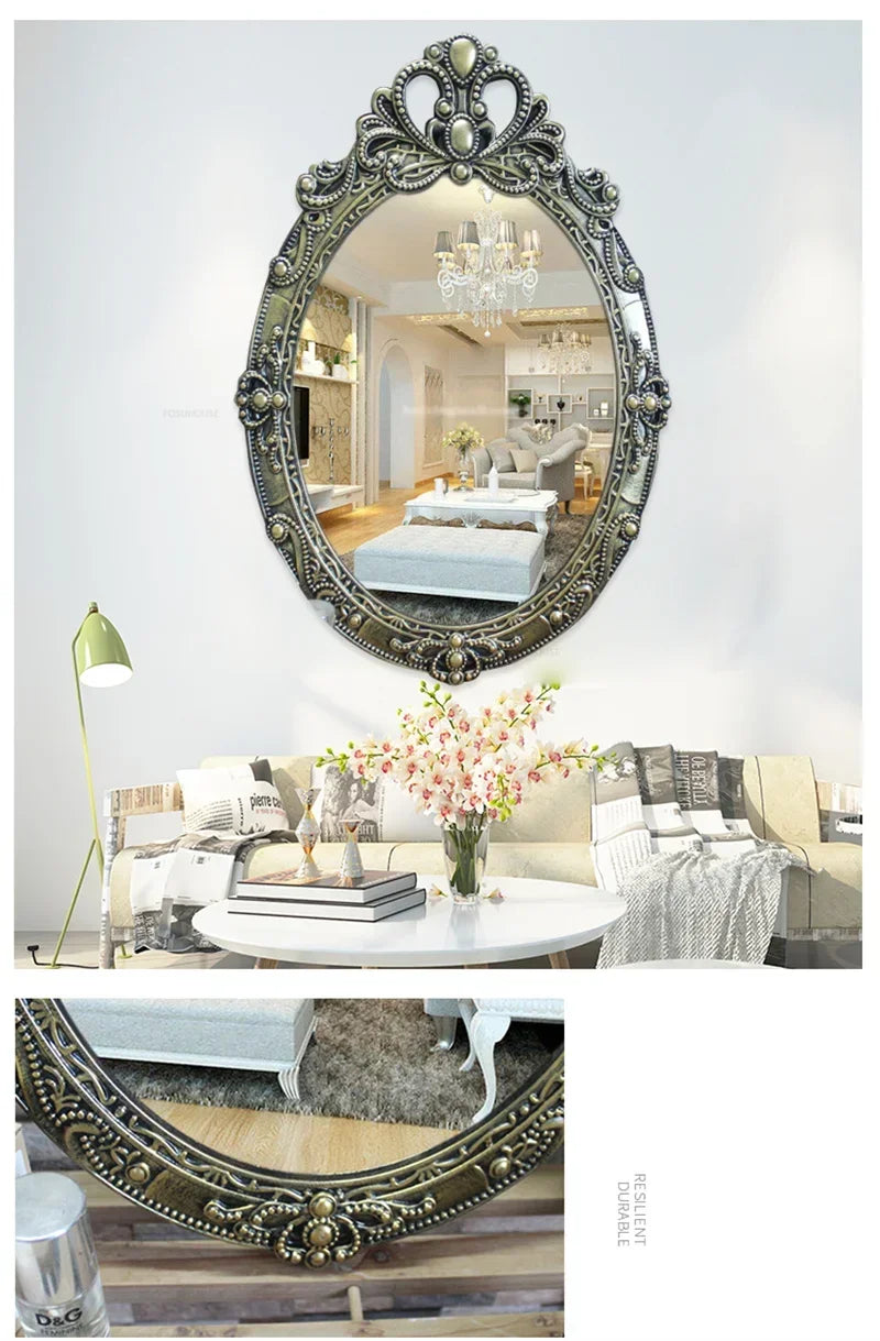 Europäischer Retro Spiegel – Hochdichteplatte – 60x40cm Luxus