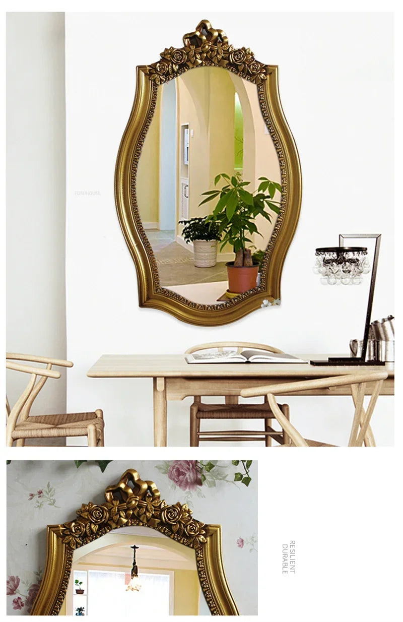 Europäischer Retro Spiegel – Hochdichteplatte – 60x40cm Luxus