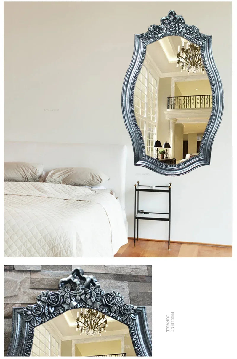 Europäischer Retro Spiegel – Hochdichteplatte – 60x40cm Luxus