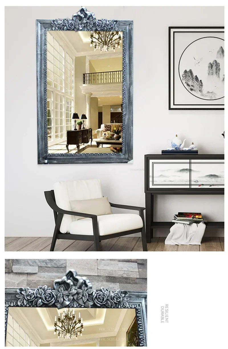 Europäischer Retro Spiegel – Hochdichteplatte – 60x40cm Luxus