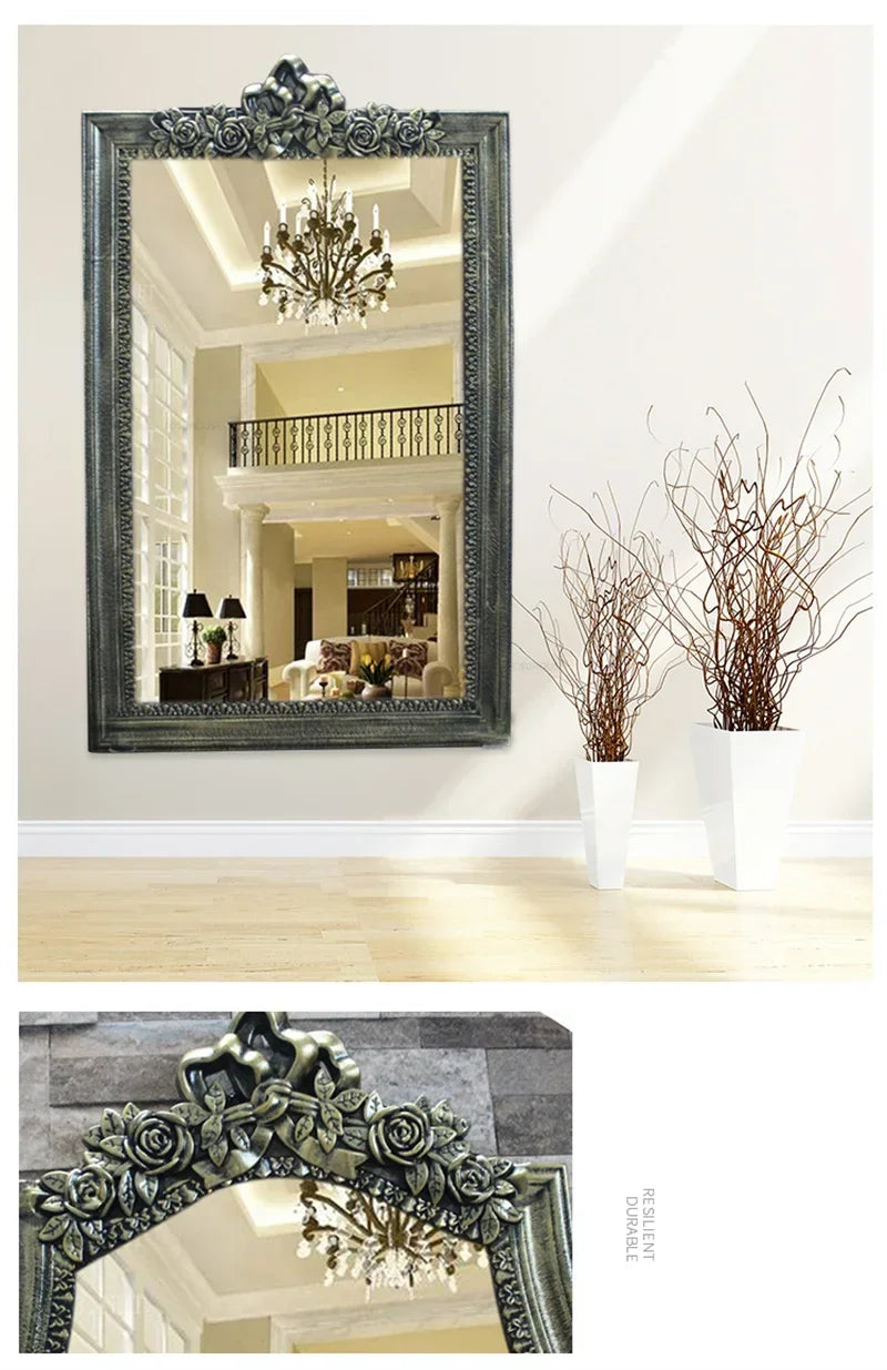 Europäischer Retro Spiegel – Hochdichteplatte – 60x40cm Luxus