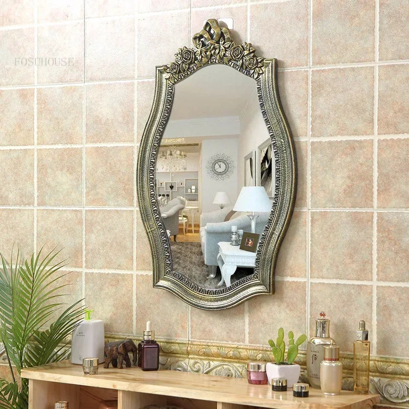 Europäischer Retro Spiegel – Hochdichteplatte – 60x40cm Luxus