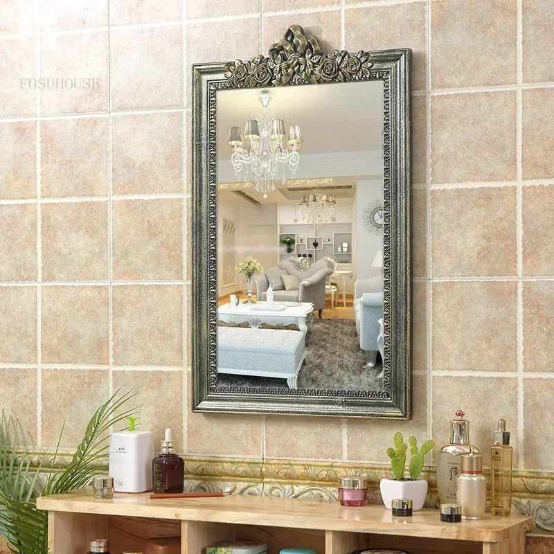 Europäischer Retro Spiegel – Hochdichteplatte – 60x40cm Luxus