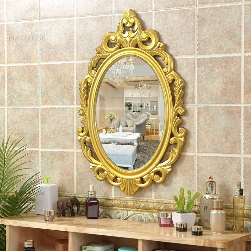 Europäischer Retro Spiegel – Hochdichteplatte – 60x40cm Luxus