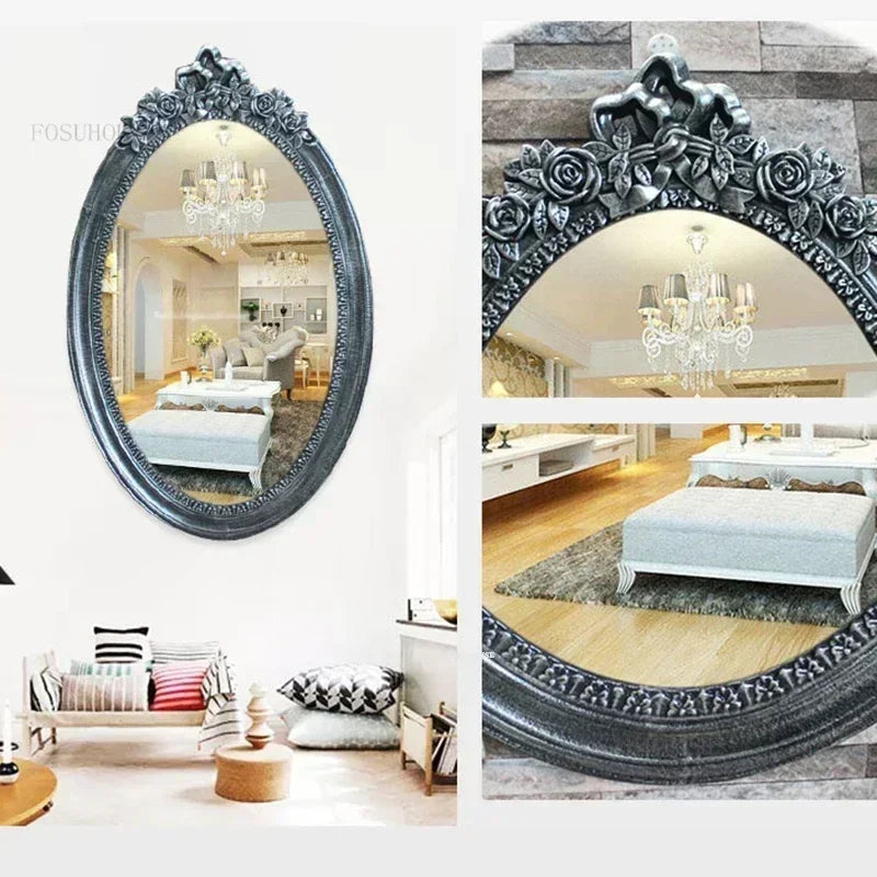 Europäischer Retro Spiegel – Hochdichteplatte – 60x40cm Luxus