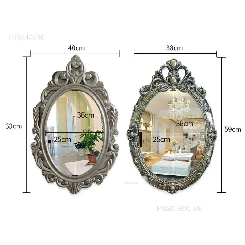 Europäischer Retro Spiegel – Hochdichteplatte – 60x40cm Luxus