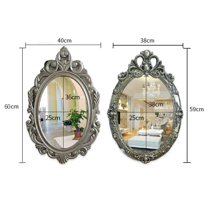 Europäischer Retro Spiegel – Hochdichteplatte – 60x40cm Luxus