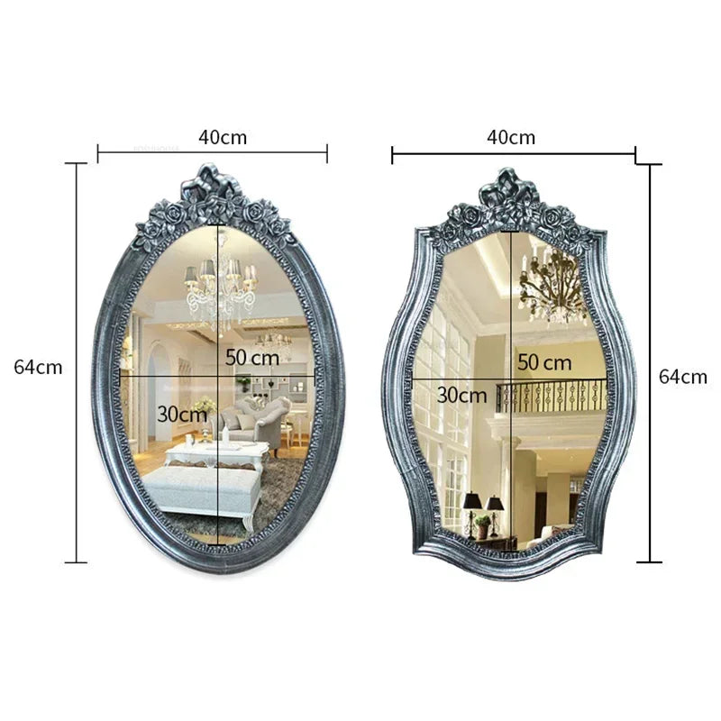 Europäischer Retro Spiegel – Hochdichteplatte – 60x40cm Luxus