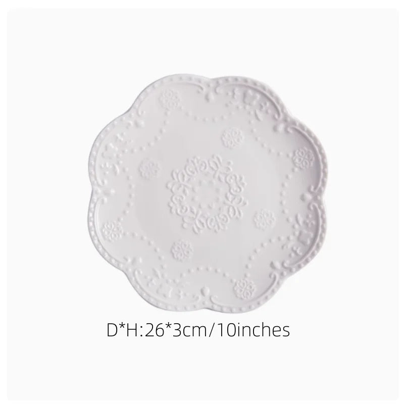 Europäischer Speiseteller – Reinweisses Feinporzellan – Verschiedene Grössen