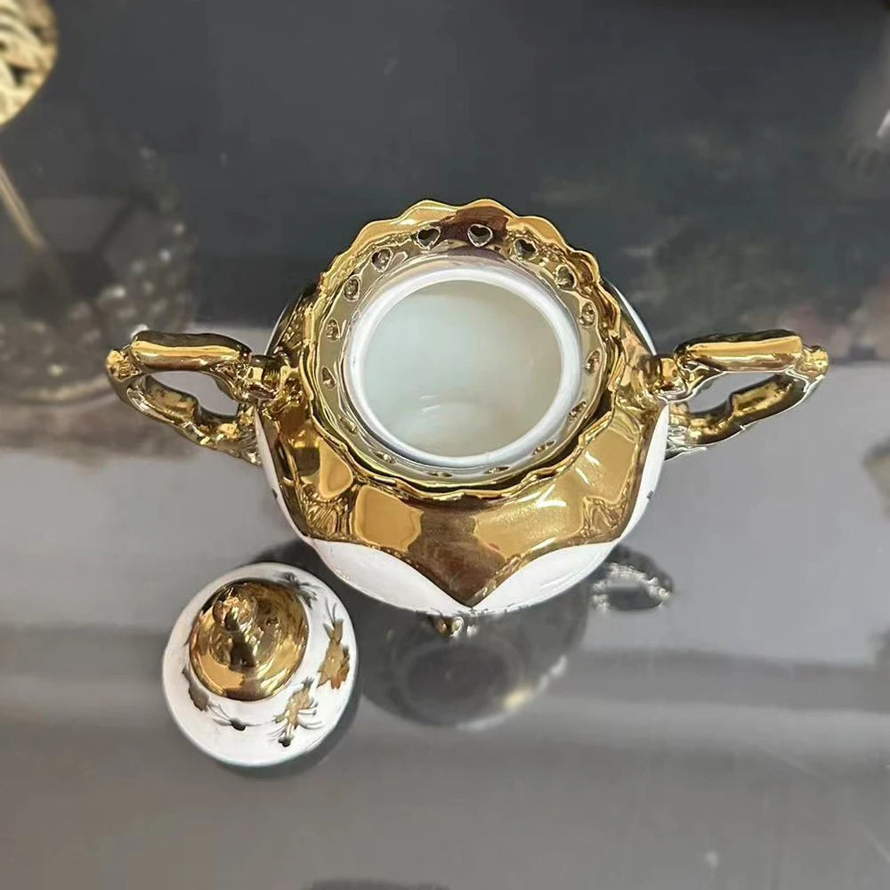 Europäisches Teeservice – Goldplattiertes Porzellan – Luxusdesign
