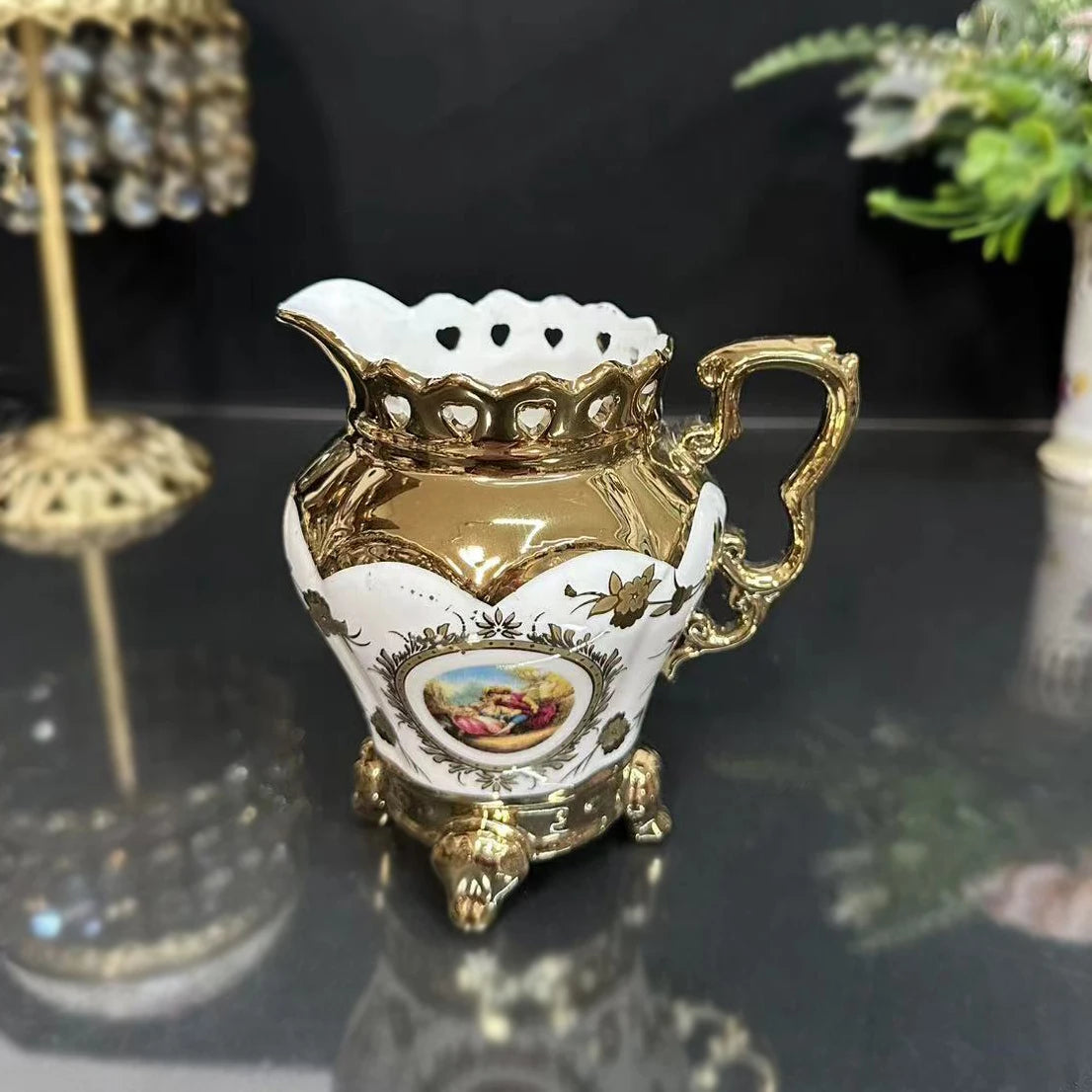 Europäisches Teeservice – Goldplattiertes Porzellan – Luxusdesign