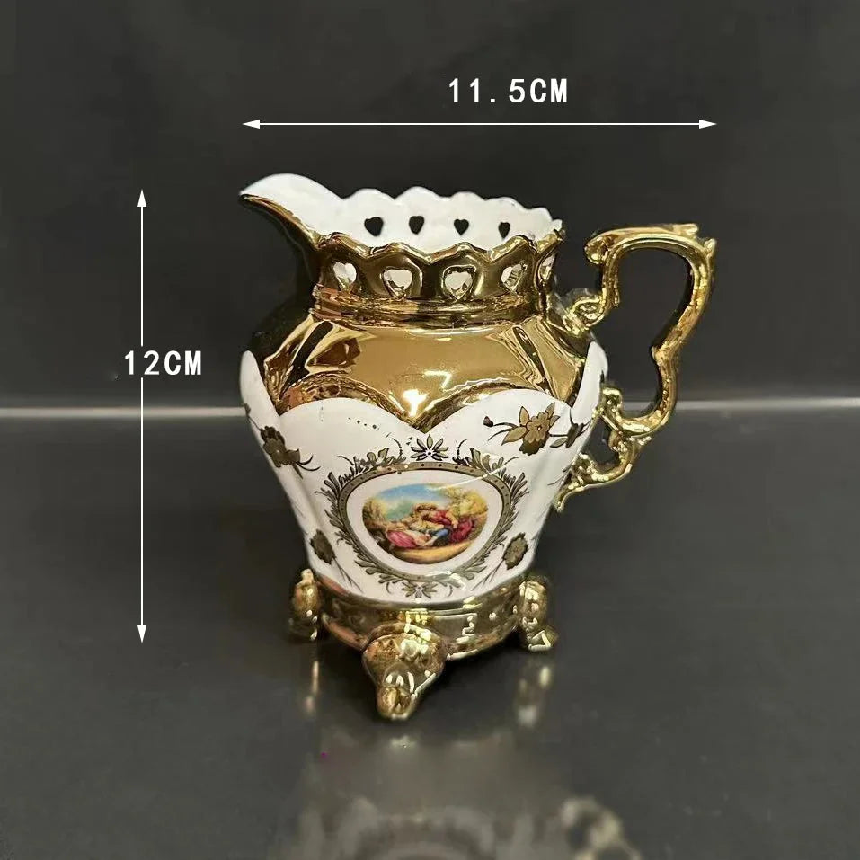 Europäisches Teeservice – Goldplattiertes Porzellan – Luxusdesign