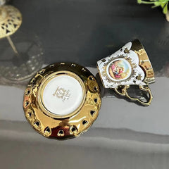 Europäisches Teeservice – Goldplattiertes Porzellan – Luxusdesign