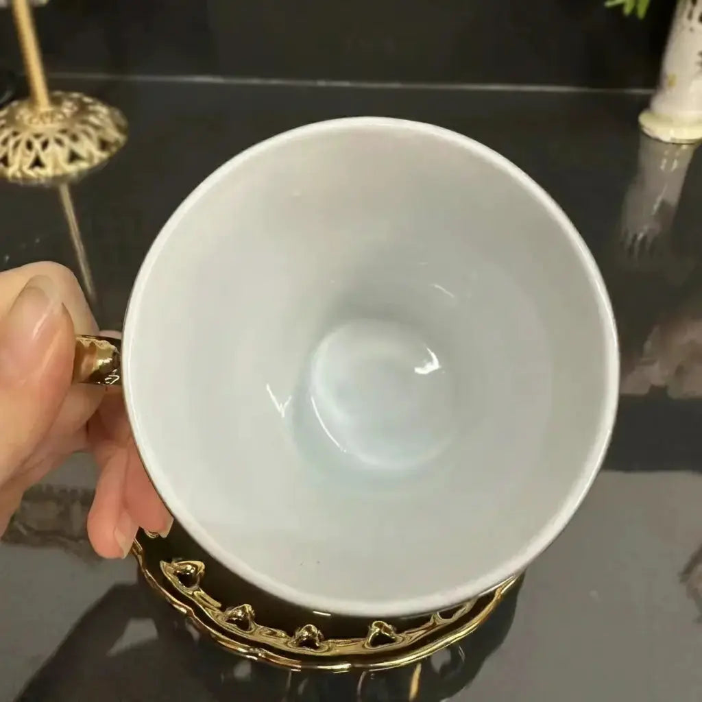 Europäisches Teeservice – Goldplattiertes Porzellan – Luxusdesign