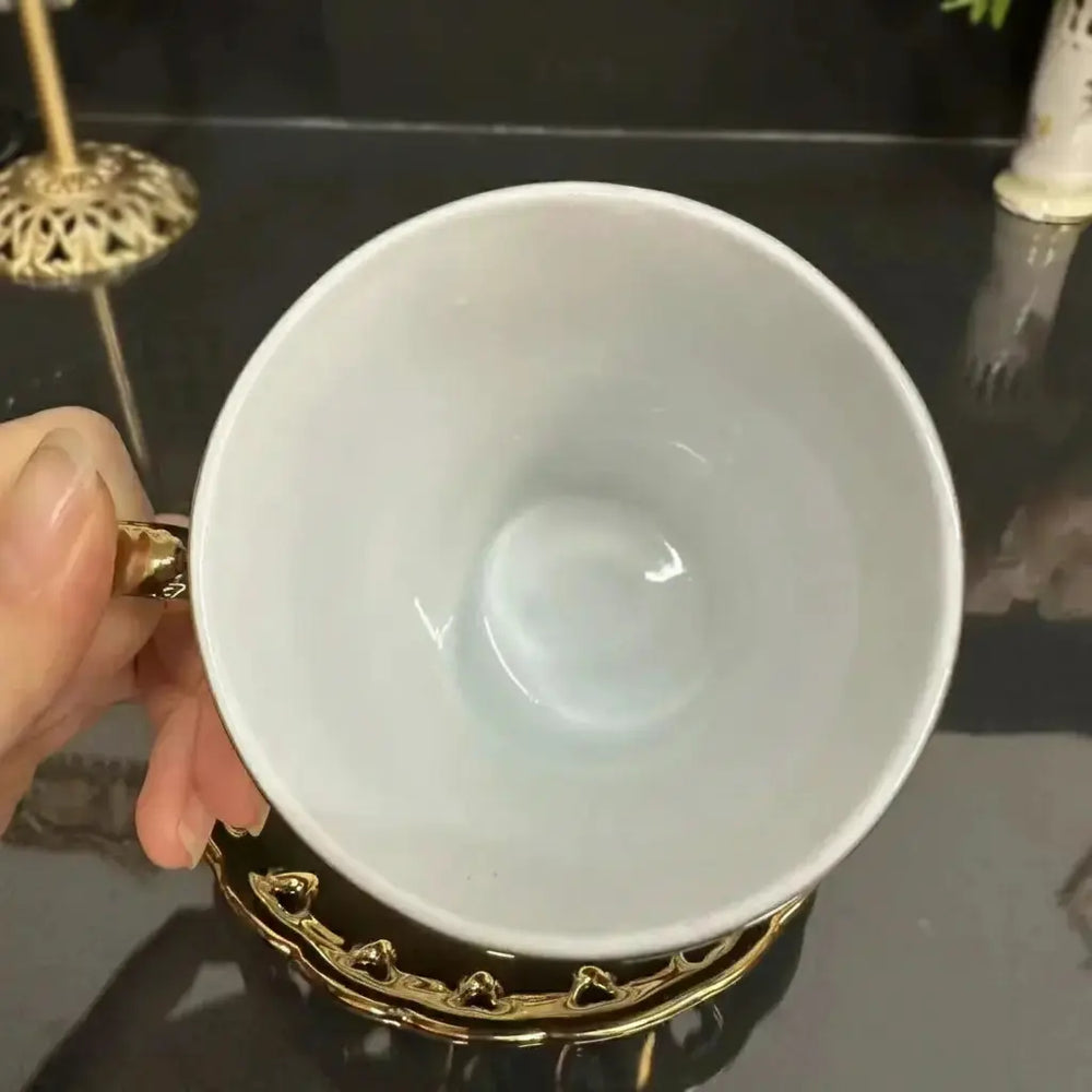 Europäisches Teeservice – Goldplattiertes Porzellan – Luxusdesign